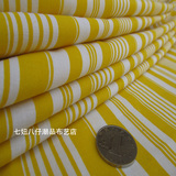 DIY 外单 涤棉细帆布 格子布 沙发布 窗帘布 桌布黄条纹09-61